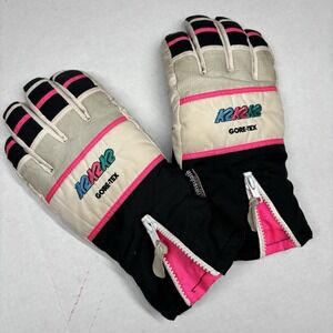 VTG 1988 K2 SOFT‎ Summit Gore-Tex Snow Ski Gloves Leather Neon XL Training RARE